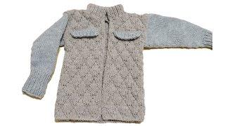 Детская кофта спицами. Часть 2  // Baby jacket knitting