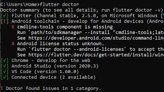 Fix cmdline- tools component is missing | Fix flutter doctor