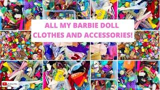 ALL My Barbie Doll Clothes and Accessories! Updated Review. Barbie Doll Videos