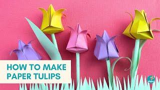 How to Make Paper Tulips | Origami Flowers | DIY Paper Flowers