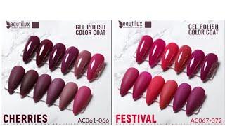 Nuancier Beautilux Kits AC 061-066 et AC 067-072  Collection "CHERRIES" et "FESTIVAL"