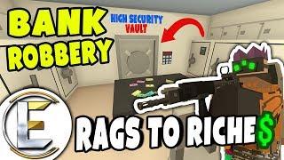 INSANE BANK ROBBERY | Unturned Roleplay (Rags to Riches #52) We Need A Plan!