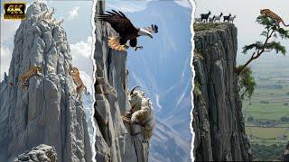  Epic Cliff Battles: Leopards, Eagles, and Goats in Stunning 4K!️  장대한 절벽 전투: 표범, 독수리,염소 #goat