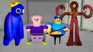 SPEED Run in 6 Scary Obby from Rainbow Friends, DOORS, Barry Prison, Grumpy Gran, Siren Cop