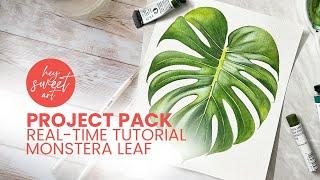 Watercolour project pack 2024 paint along: Monstera leaf