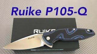 Ruike P105-Q linerlock flipper Knife with blue & black G10 scales Sandvik steel blade