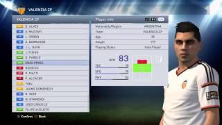 VALENCIA PLAYER FACES - PES 2015 - PS4