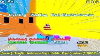 I HATCHED A GOLDEN SECRET PIXEL CREATURE ON CAMERA IN REBIRTH CHAMPIONS X!!! (Roblox)