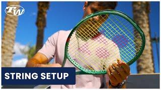 ATP Pro Marcos Giron explains his tennis string setup: Yonex Poly Tour Rev & Poly Tour Pro 1.25