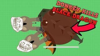 MOPE.IO FUNNIEST DONKEY TROLL! Mope.io Donkey Killing Black Dragon (Mope.io New Funny Trolling)