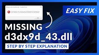 d3dx9_43.dll Error Windows 11 | 2 Ways To FIX | 2021