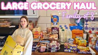 LARGE BUDGET GROCERY FOOD HAUL & BIG FAMILY MEAL PLAN £180 | FEBRUARY 2025 UK MOM