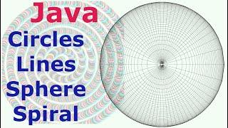 Java Animation and source code - Draw Circles, Lines, Sphere, Spiral,Paint,Frame,Geometry - Lesson 3