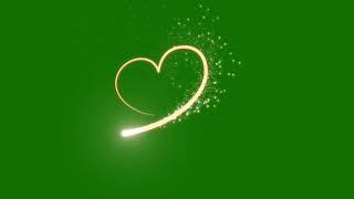 Golden heart effect green screen