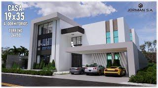 Modern House Design with 4 Bedrooms Family Home | 19x35m 2.5 Storey | Jorman HomeDesigns