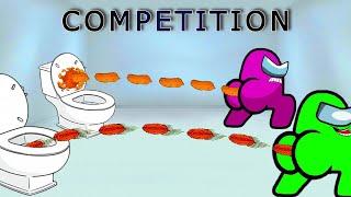 Competition about throwing p..p into the toilet bowl. Impostor's fart effect! Funny moments Among Us