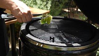 Grilled sea bass with vegetables and lemon sauce ! Monolith Kamado Grill