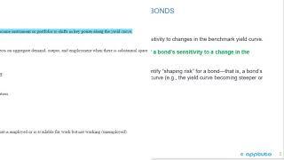 define key rate duration and describe the use of key rate durations in measuring the sensitivity...