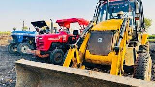 JCB 3dx Backhoe Loading Mud in Sonalika 745 Di | Mahindra 585 Di | New Holland Tractor #jcb #tractor