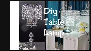 DIY Crystal Table Lamp// Modern Glam Lamp