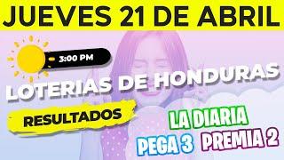 Sorteo 3PM Loto Honduras, La Diaria, Pega 3, Premia 2, Jueves 21 de Abril del 2022 | Ganador 