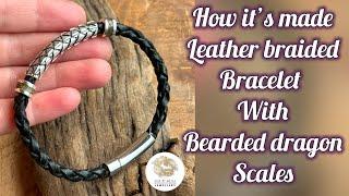 How it’s made | leather braided bracelet with silver scales | Handmade silver jewellery | Tutorial