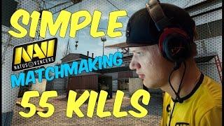 s1mple solo MM on Cache | 55 KILLS & AMAZING COMEBACK | 2016.12.19.