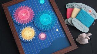 夏休みの工作にも！糸かけアートで作る花火の壁飾り -  Easy String Art Tutorial: Make a Beautiful Firework Decoration