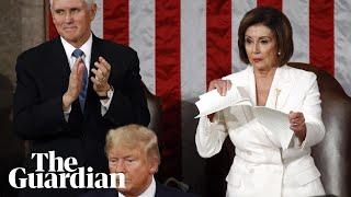 Nancy Pelosi rips up State of the Union speech after Donald Trump snubs handshake