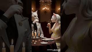 Romantic candlelight dinner of cats #youtubeshorts #cat #youtube #youtubeshort