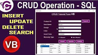 How to Perform CRUD Operation in VB.Net With SQL | CRUD in VB.Net Source Code