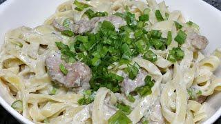 Chicken Fettuccine Alfredo Pasta - Kitchen Chefistry