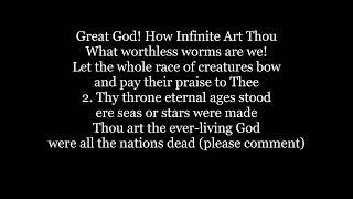 GREAT GOD HOW INFINITE ART THOU Hymn Lyrics Words text trending sing along song music