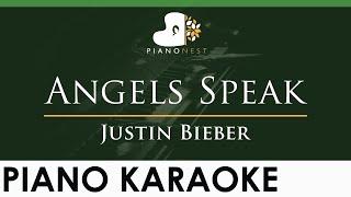 Justin Bieber - Angels Speak ft. Poo Bear - LOWER Key (Piano Karaoke Instrumental)