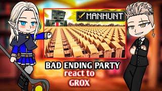 (NTR) Bad Ending Party Reacts to LIHAN as  Grox’s in his INSANE 1 MILLION Villagers MANHUNT!