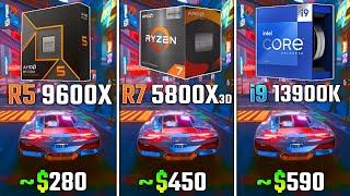 RYZEN 5 9600X vs RYZEN 7 5800X3D vs INTEL i9-13900K | Test in 6 Games