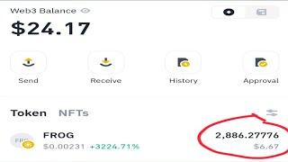 Binance Web3 Wallet 7$ instent $FROG Sell Live  $FROG Token Sell Process 