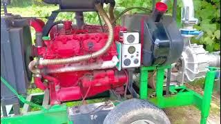 How is the process of watering the crop / watering the crop from the river using an electric pump