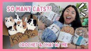 Crocheting As Many CATS As I Can?!  Crochet & Chat with Me! Crochet Vlog / Cat Challenge - PT 1 