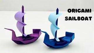 EASY ORIGAMI SAILBOAT / HOW TO MAKE PAPER SHIP / PAPER CRAFT / HOME DECORE / 3D PAPER BOAT / ORIGAMI