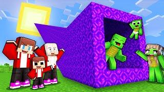 Mikey Family and JJ Family Found a Secret Tunnel to The Sun in Minecraft (Maizen)