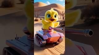 Baby Duckrides TANK #explore #duck #duckling #duckcartoon #cuteduck #duckshorts #aiimages #fy