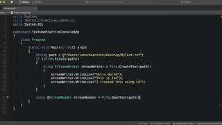 C# Tutorial: File Input/Output