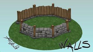 [3D][HandPainted] Low poly cartoon walls