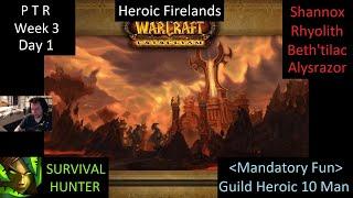 Heroic Firelands 10 man PTR - Survival Hunter PoV- Shannox, Rhyolith, Beth'tilac, Alysrazor-10-15-24