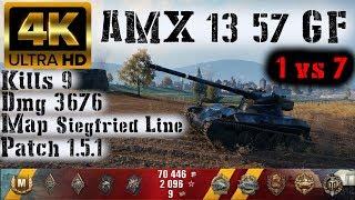 World of Tanks AMX 13 57 GF - 9 Kills 3.7K Damage - 1 vs 7