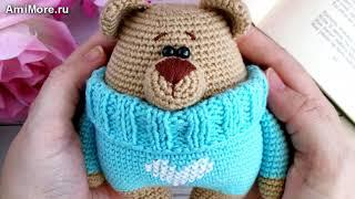 Амигуруми: схема Мишка в свитере. Игрушки вязаные крючком - Free crochet patterns.