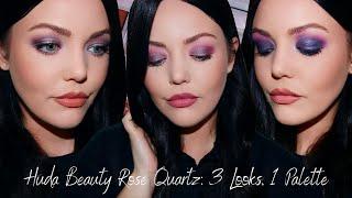 Huda Beauty Rose Quartz 3 Looks 1 Palette!