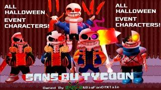 HOW TO GET ALL OF THE HALLOWEEN EVENT CHARACTERS IN SANS AU TYCOON! (Thanks for 1K Subscribers!)