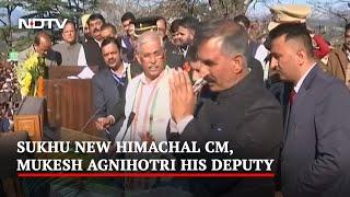 Sukhvinder Sukhu Takes Oath As Himachal Chief Minister, Gandhis Attend